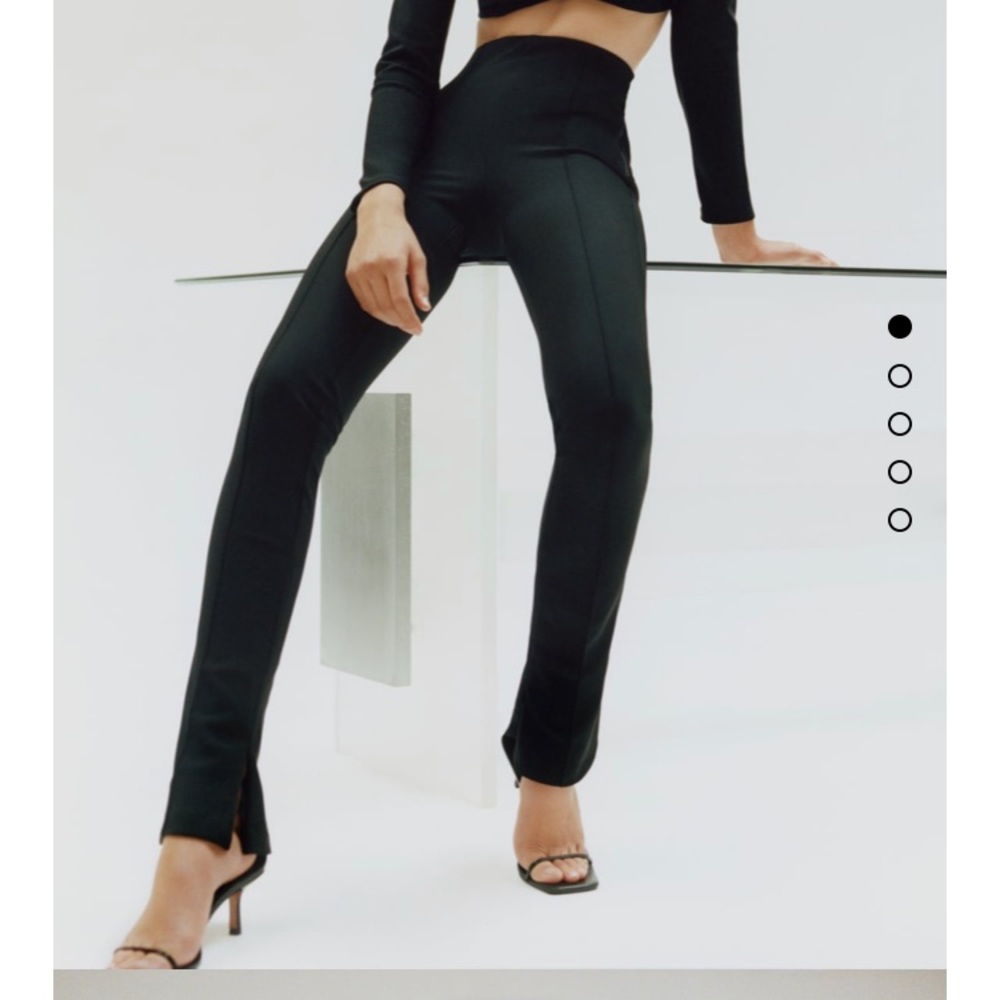 Zara black pants with slit - Picture 1 of 7